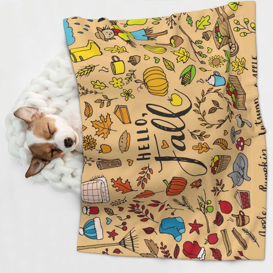 Amazon.com: Hello Fall Autumn Leaves Waterproof Dog Blanket
